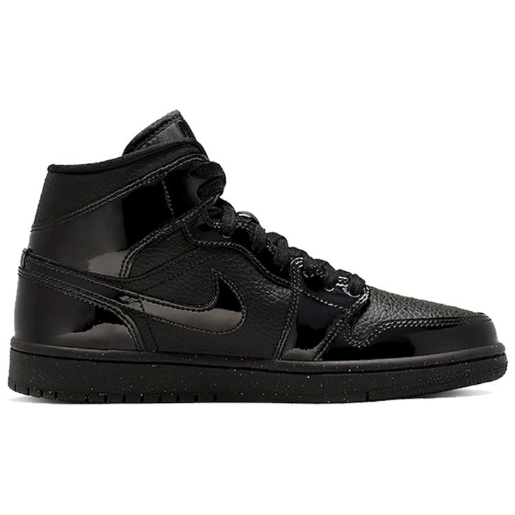 Jordan 1 Mid Patent Triple Black Women's BQ6472-003