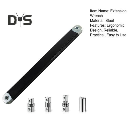 Offset Extension Wrench with Adapters Long Handle Rustproof Corrosion Resistant Car Repair Wrench Set Versatile Tool