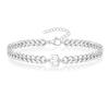 Vnox A-Z Iniziale Braccialetti a Catena Cubana per Uomo Donna, Acciaio Inossidabile Colore Argento Maglie Ovali, Braccialetto con Ciondolo Lettera Nome Regalo