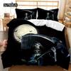 Hodeskalle Dynetrekksett Halloween Menn Skrekk Gotisk for Gutter Tenåringer Voksne Dobbeltseng Sengetøysett Queen King Size Polyester Dyne Trekk