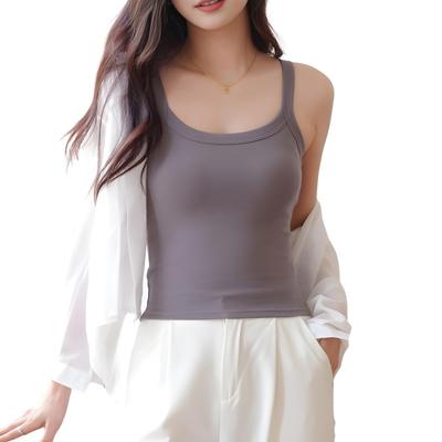 [machikaada] Yoga Wear Top, Bra Top, Camisole, Tank Top, Nightwear, Underwear, Built-in Cups, Innerwear, Pajamas, Camisole, Non-wired, Loungewear,