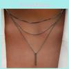Stunning Multilayer Geometric Pendant Necklace With Sparkling Rhinestones For Women