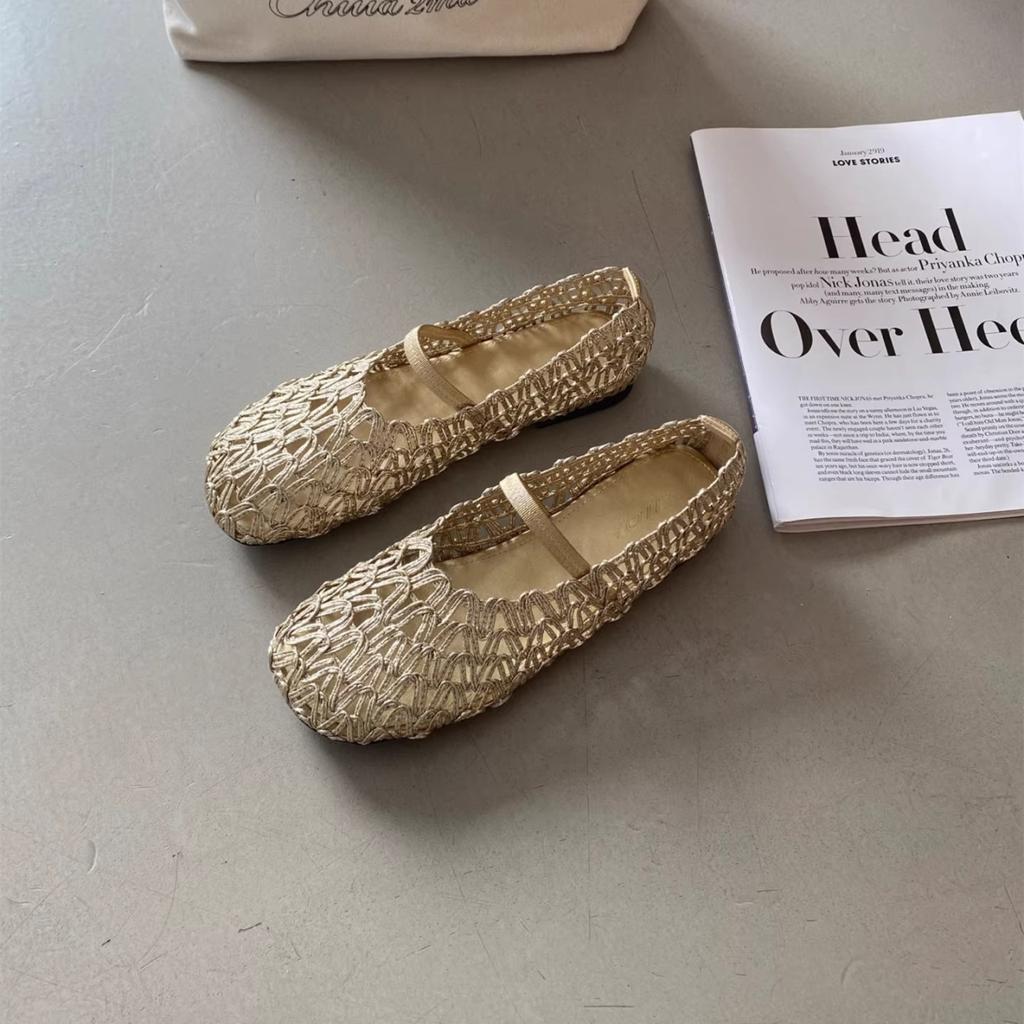 Mode Damen Sandalen 2025 Sommer Neu Mesh Atmungsaktiv Slipper Lässige Flache Schuhe Leicht Bequem Mode Luxus Mary Jane Schuhe