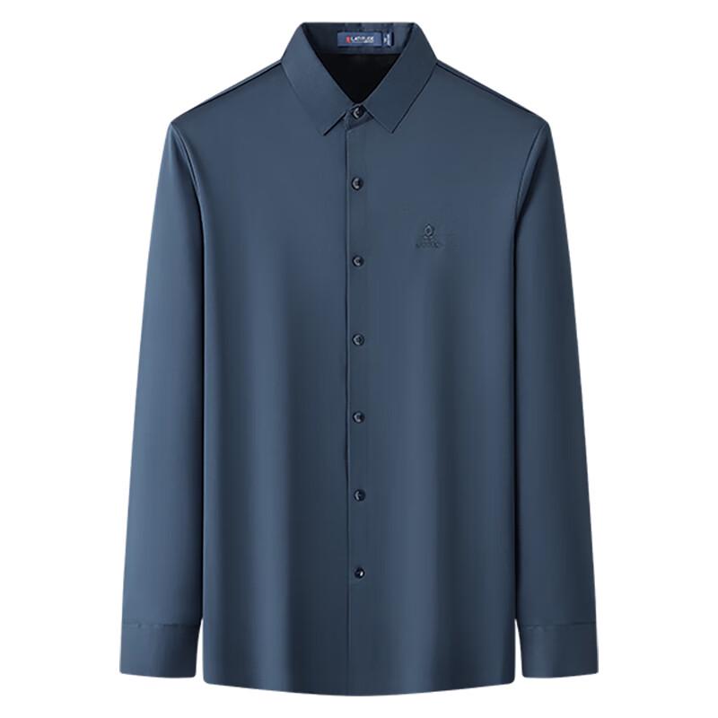 MONTAGUT Men's Fleece-Lined Business Long Sleeve Shirt