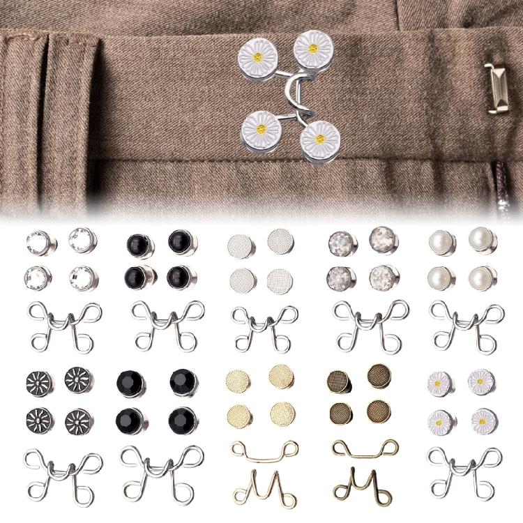 Detachable Jeans Button Pins No Sewing Required Trousers Waist Tightener Metal Waist Buckles Trouser Button Pins