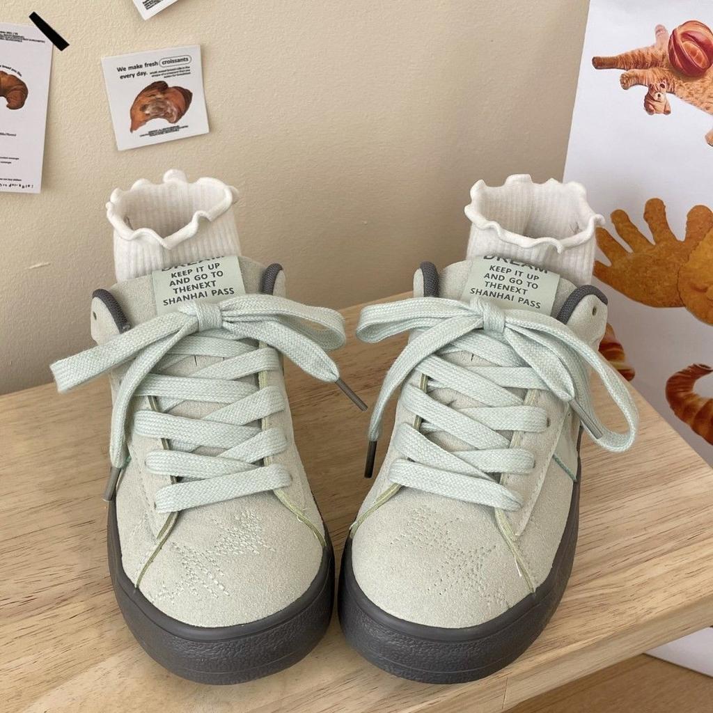 Plateau-Boardschuhe, runde Zehenpartie, Schnürschuhe, lässige Turnschuhe