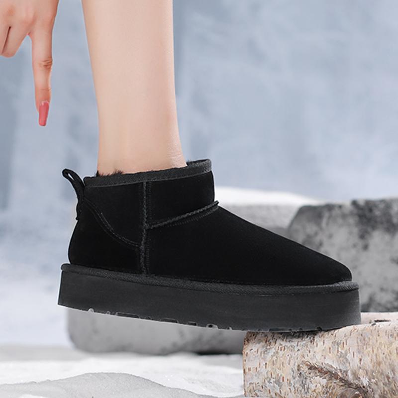Qirui shoes Snow boots fashionable and versatile pure wool warm