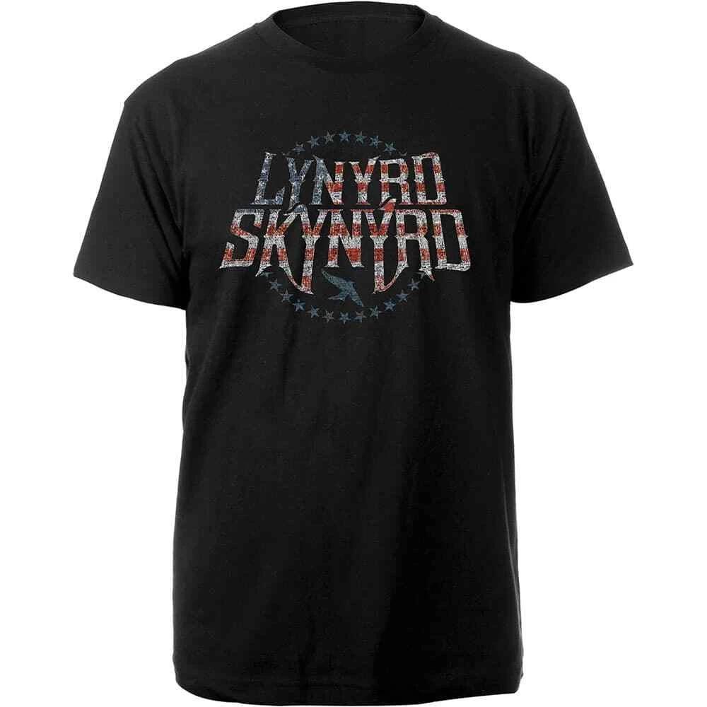 Mens T-shirt Lynyrd Skynyrd Stars & Stripes Black 4XL