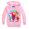 Sudadera con Capucha Estampada de Trolls para Niños Pulóveres de Algodón Abrigo Chaqueta Regalo Años
