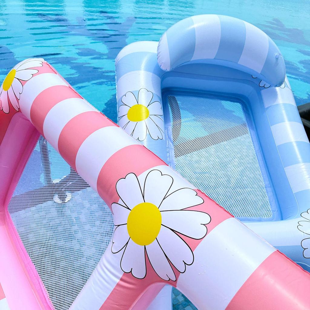 New Style Daisy Stripe Inflatable Pool Float Lounger