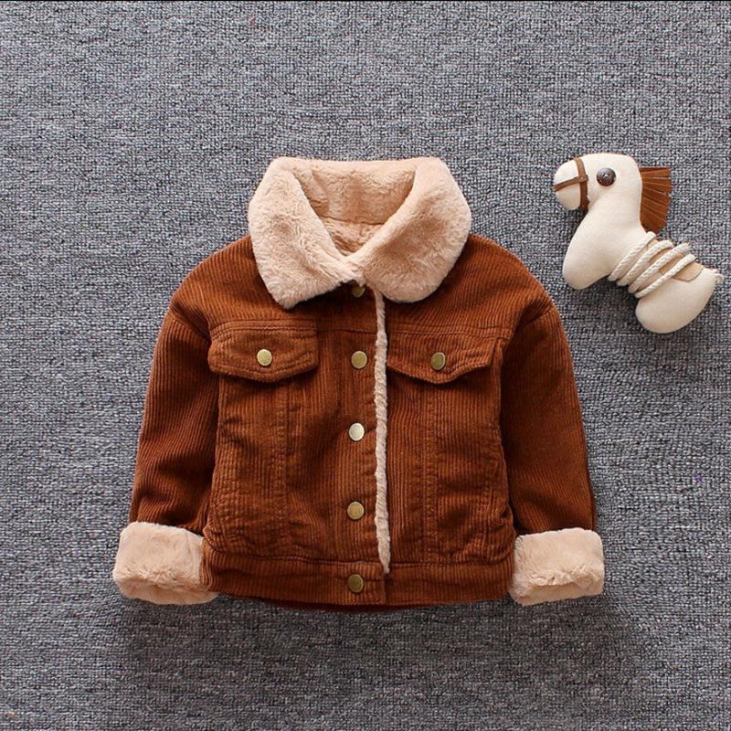 Cord-Reversjacke Warme Baumwollmäntel Kinder Jungen Jacke Mantel Oberbekleidung Cordmantel für Jungen Mädchen