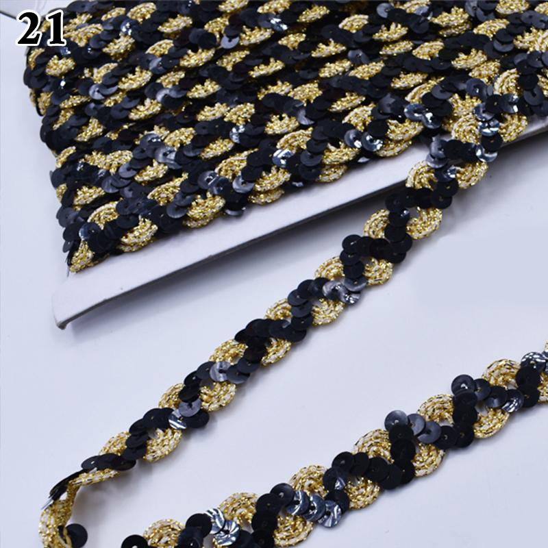11 Meter Sequin Lace Trim Fabric Glitter Ribbon For Stage Performance Garments Hat Sewing Decor DIY Handmade Craft Accessories