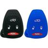 2Pcs Rubber Keyless Entry Remote Fob Case Skin Cover Protector for Black Blue