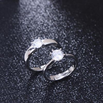1Pair Classic Couple Resizeable Engagement Ring Men Women  Adjustable