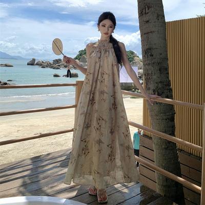 Frühling und Sommer Neues Damen A-Linien-Kleid im Strandurlaubsstil
