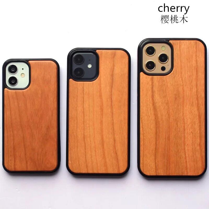 Holz-Handyhülle Natur Massivholzgehäuse für iphone 11 12 13 Pro Max, für iphone 12 Pro Hülle Holzstoßstange