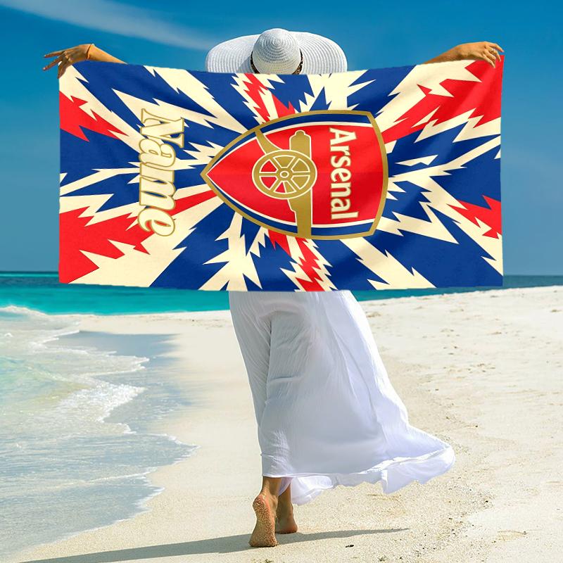 Personalized Arsenal Crest Beach Towel Microfiber Beach Towel Thin Absorbent for Beach Swimming Yoga Bath Sports. 0910362
