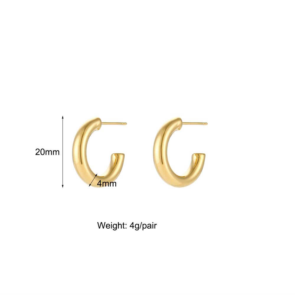 

E.B.belle Dream Waterproof Anti-allergenic Gold Plated Stainless Steel Hoop Earrings For Women Oversize Small Loop Earring