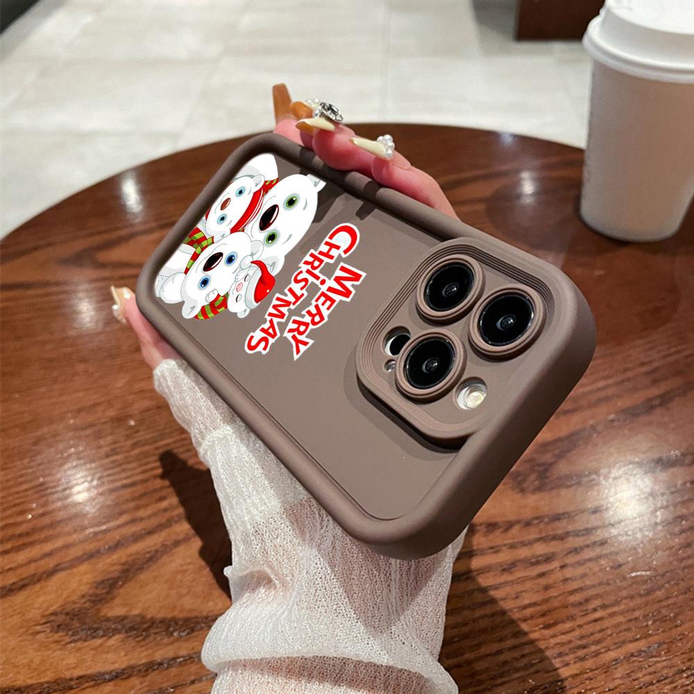 N101 Merry Christmas Art Soft Angel Eyes Phone Cases for iPhone 16 15 14 13 11 Pro Max 8 7 6s Plus 12 Mini XR XS Max SE Shockproof Cover