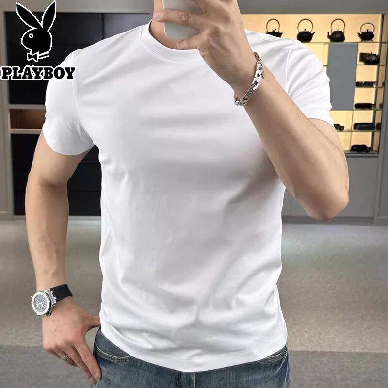 PLAYBOY Men s Slim Fit Cotton Short Sleeve T-Shirt L