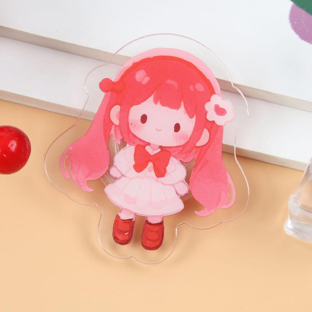 Foldable Anime Cartoon Acrylic Phone Stand with Universal Telescopic Airbag Feature