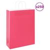 VidaXL Paper Bags 250 Pcs with Handles Pink 32x12x42 Cm 4101676