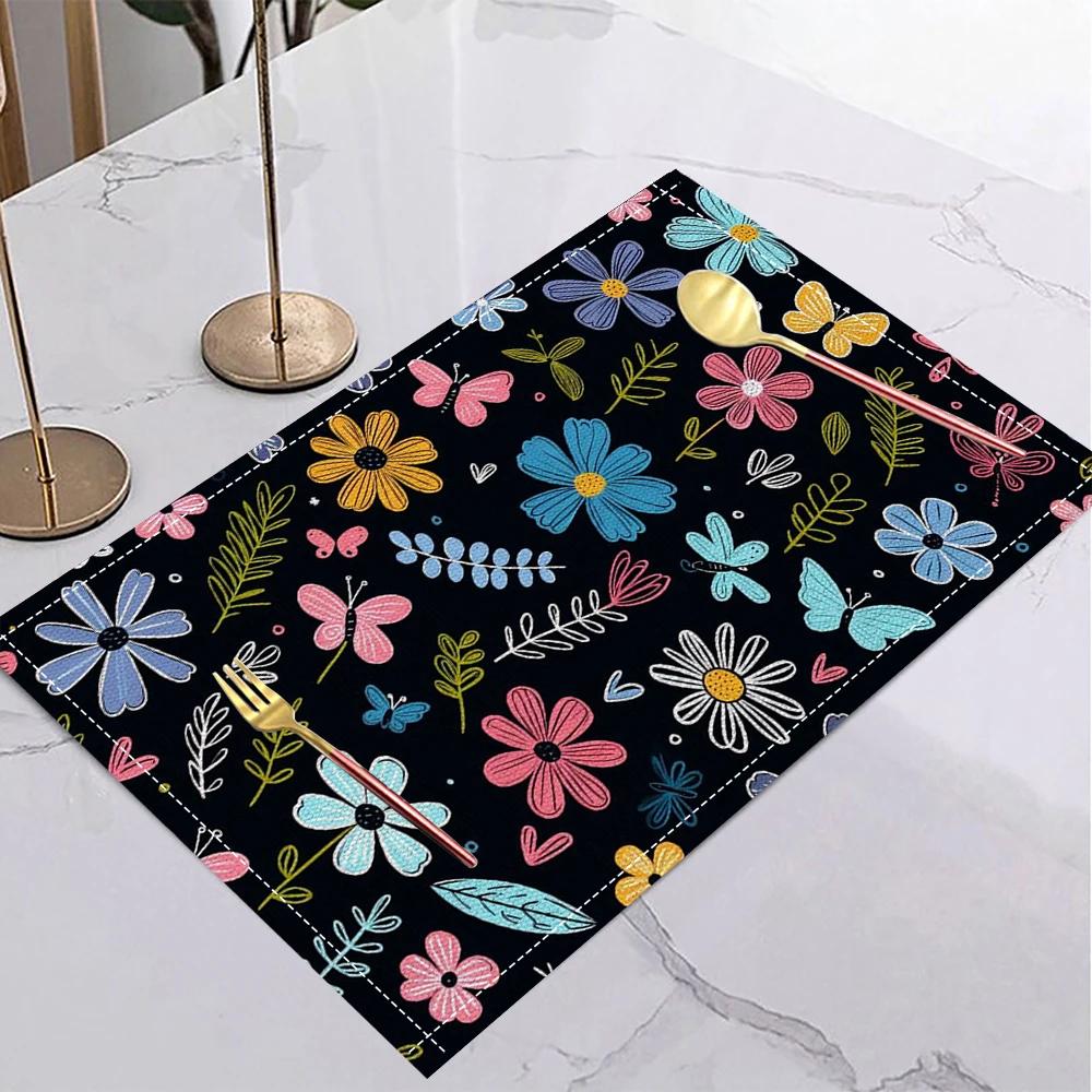 Vibrant Faux Linen Placemats with Gold Accents Are Perfect for Restaurants Kitchens Parties and Home Decor