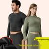 Men's and Women's Fleece-Lined High-Neck Cotton Thermal Set - Warm and Thick for Autumn and Winter