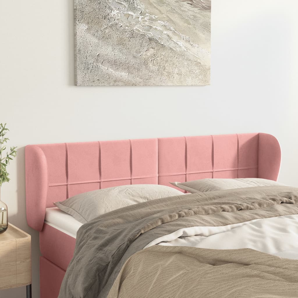 Headboard with Ears Pink 147 X 23 X 78 88 Cm Velvet