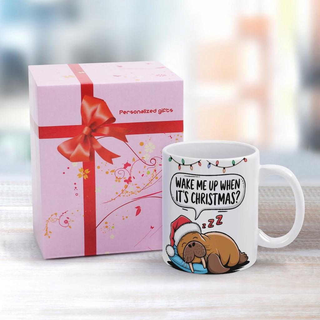 1pc 11oz blank ceramic mug, double-sided printed drink cup, easy to clean glaze, sturdy handle, great everyday mug for home or office