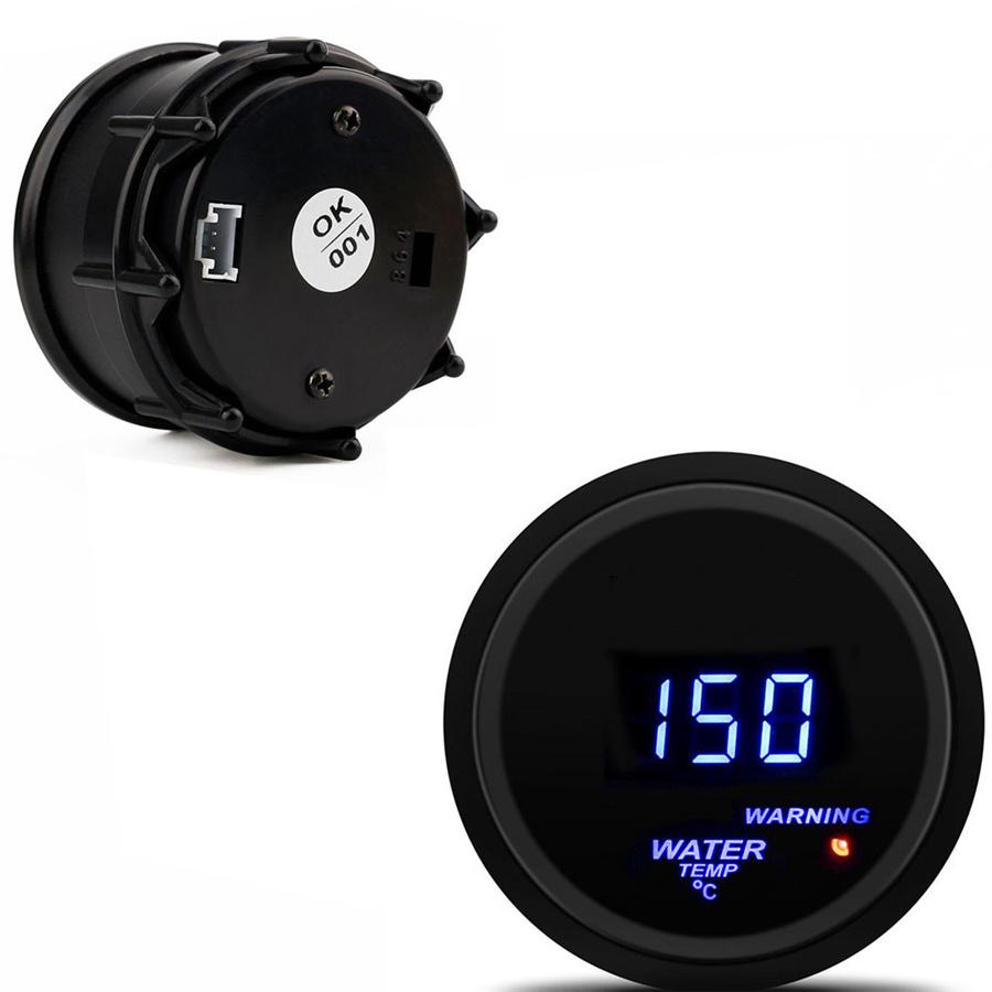 2" 52mm LED Digital Car Water Temperature Gauge ℃ Temp Meter with 1/8 NPT Sensor