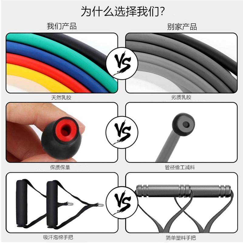 11-Piece Resistance Band Set With TPE Latex Bands Adjustable 15-150lbs Full-Body Training