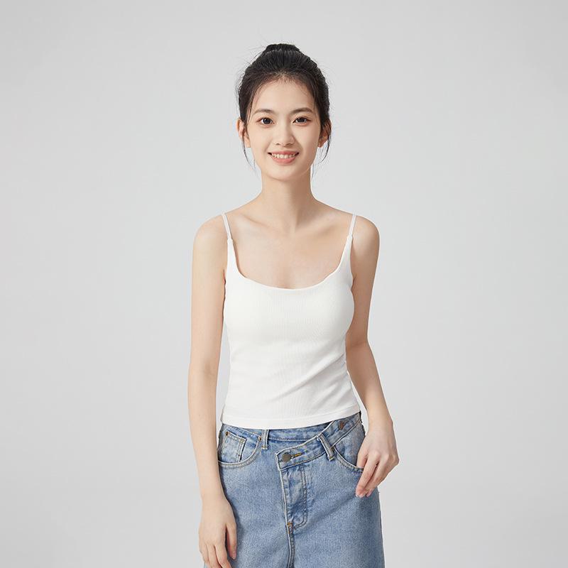 

Новый женский жилет весна/лето Slim Vest - однотонный, регулируемые бретели, удобная нижняя одежда S белый