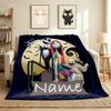 Custom Name Nightmare Before Christmas Flannel Blanket Throw Blanket Soft Warm Sofa Bed Decor Unique Gift