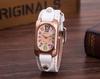 Trendy Men's Leather Belt Watch & Women's Colorful Numbers Quartz Wristwatch