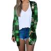 Women's Fashion Casual Christmas Printed Mid-Length Cardigan Long Sleeve Jacket