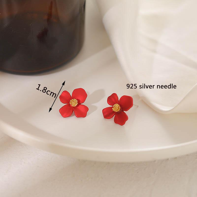 Koreanische Neue Doppel-schichten Blume Tropfen Ohrringe für Damen Übertrieben Frauen Floral Ohrringe Modeschmuck aretes de mujer