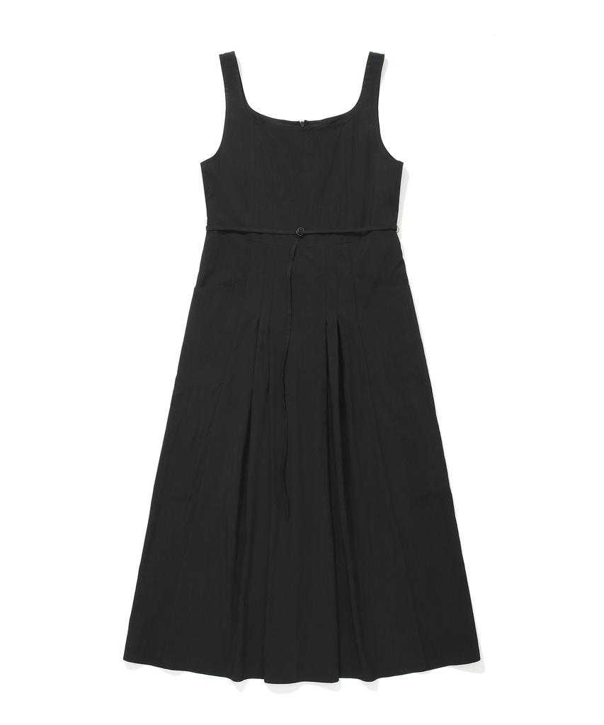 COVERNAT WOMAN Pleated Sleeveless Dress Black