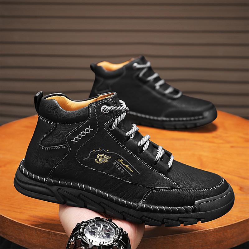 39-48 Spring/fall Mens Hip-top Leather Boots Men Boots Leather Casual Leather Shoes Men Ankle Boots