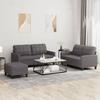 Vidaxl 3-Cz. Sofa Set with Cushions, Grey, Faux Leather