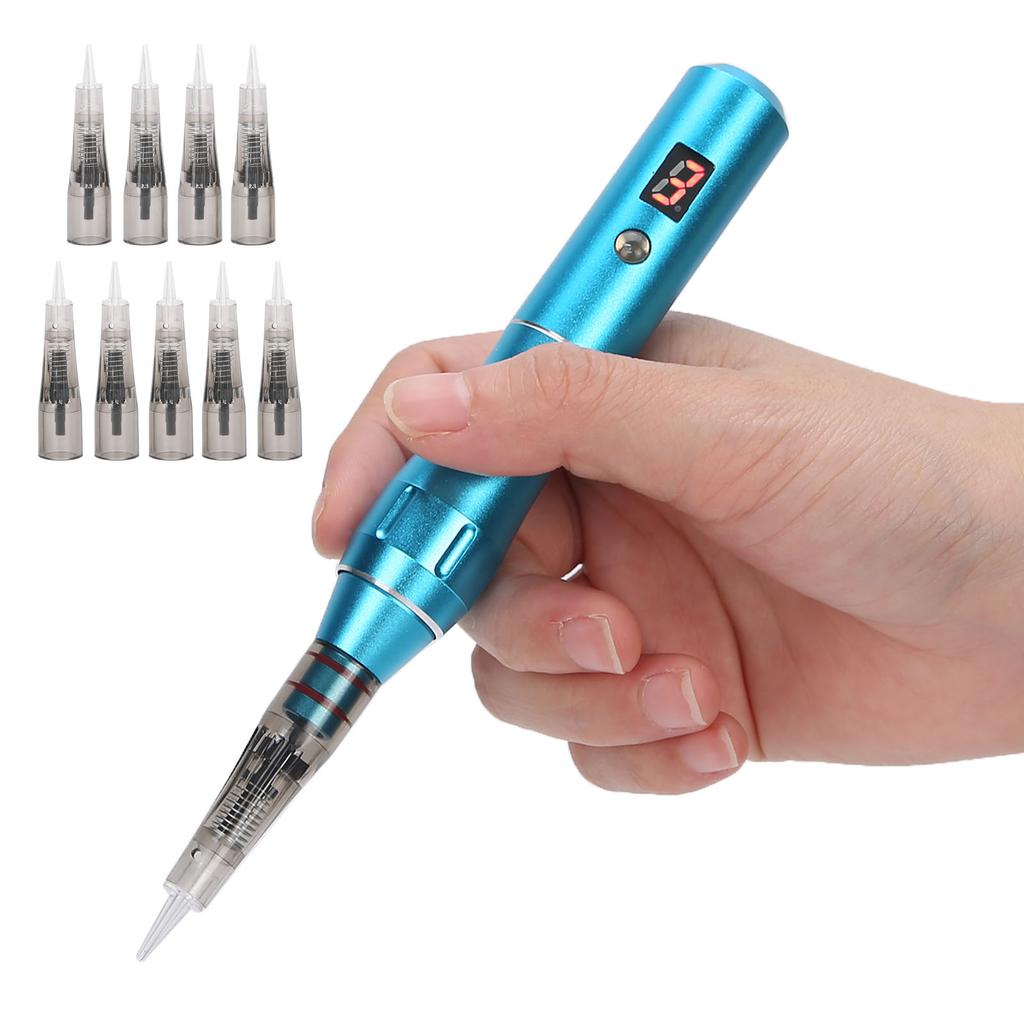 Uppladdningsbar Semipermanent Microblading Maskin Patronnål MTS Tatueringspenna  (Blå )