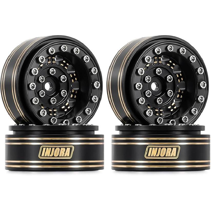 INJORA 1.3 Beadlock Wheel - Brass Wheel Rims for TRX4M SCX24 Upgrade 1/24 1/18 RC Crawler Car