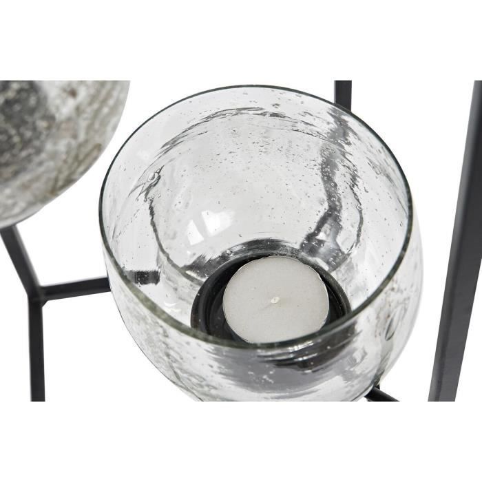 Bougeoir - Verre Et Fer - 18 X 18 X 76 Cm - Couleur Unique - Objets Décoratifs