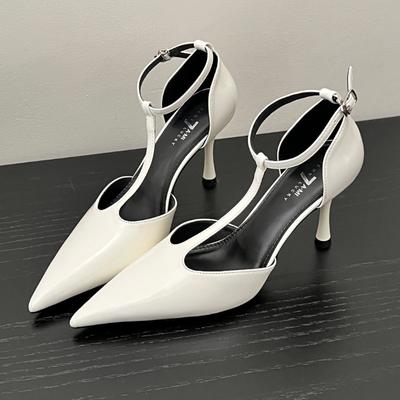 Moda Damskie Sandały na Wysokim Obcasie Szpiczasty Nosek Klapki na Obcasie Designerskie Damskie Buty 2025 Lato Nowe Szpilki Czółenka Sexy Chaussures Femme