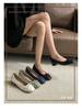 Women's Woven Bowknot Low Heels - Comfortable Square Toe Flats for Spring/Autumn