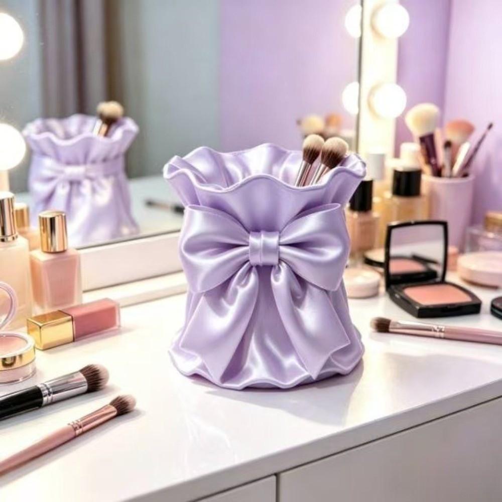Multi-function Bowknot Storage Box 3D Printed Makeup Brush Storage Case Desktop Organizer  Student