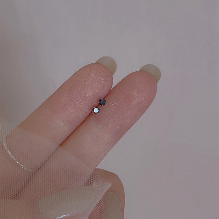 S925 Sterlingové stříbro pozlacené mini zirkonové náušnice – Elegantní dámské módní šperky