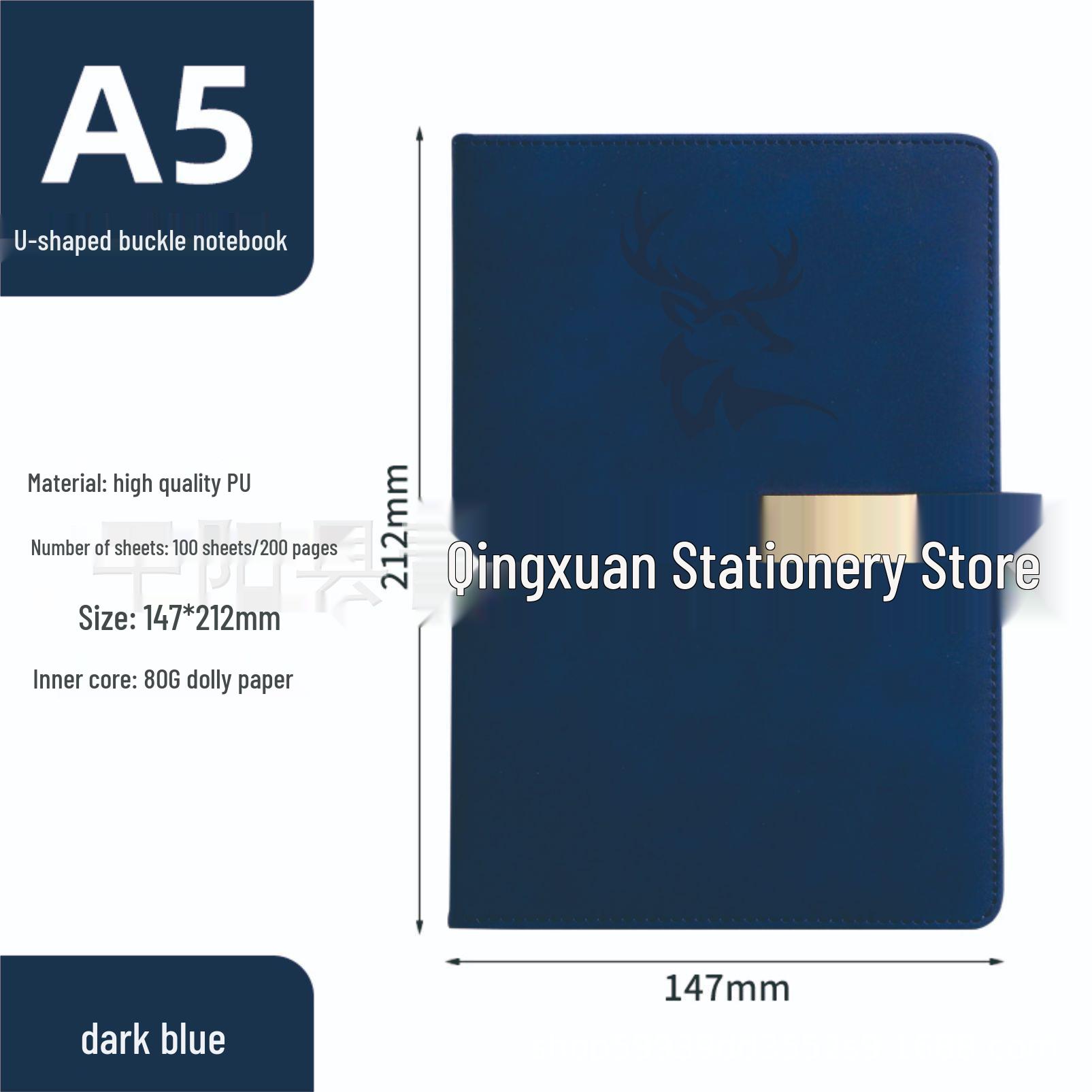 A5 Red Buckle Notebook Set: Student, Business, Office Notepad & Planner with Gift Box темно-синий