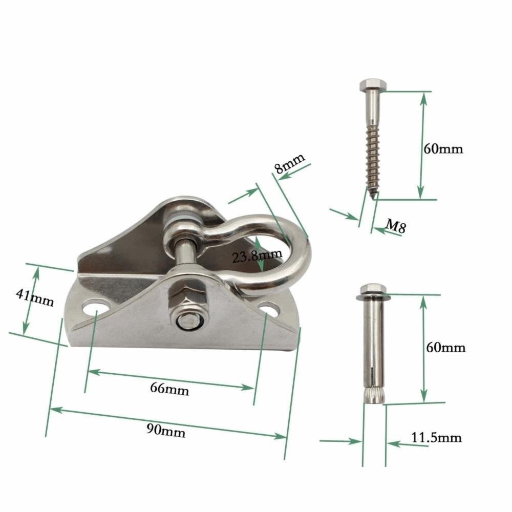 Stainless Steel Heavy Duty Swing Hanger Supports Up To 992lb Ceiling Buckle Mount Indoor Outdoor