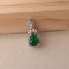 Rhinestone Green Gourd Pendant Light Luxury Retro Chinese Style Earrings